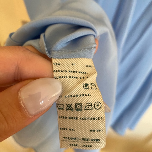 Tae Park Present Dress Sky Blue Size Small 100% Silk Bow tie dress - Picture 10 of 12